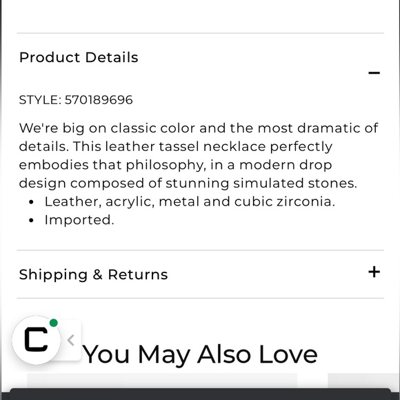 Chicos Navy Blue Avery Tassel Necklace - Picture 4 of 7